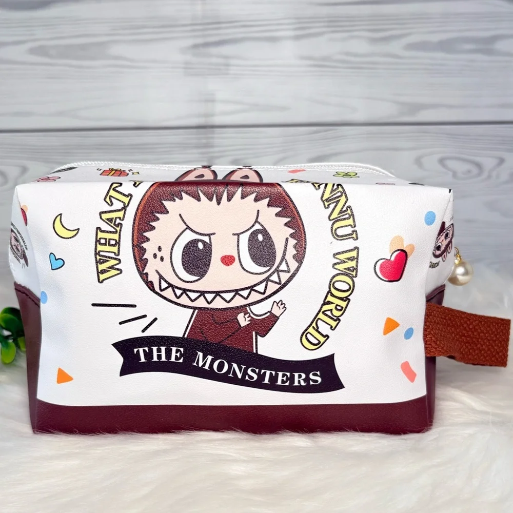 Brown Monster Character Large‎ Cosmetic Bag
